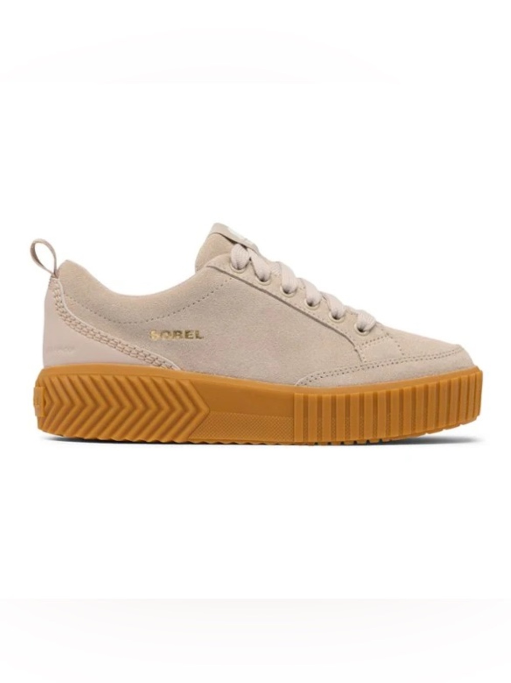 Women’s SOREL Ona Ave low suede sneakers- Crushed clay/gum. Size 9